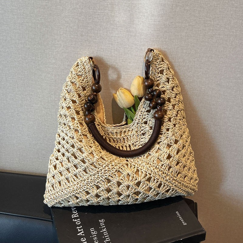 Tote Bag Beach - Beach Vacation Style Large Capacity Straw