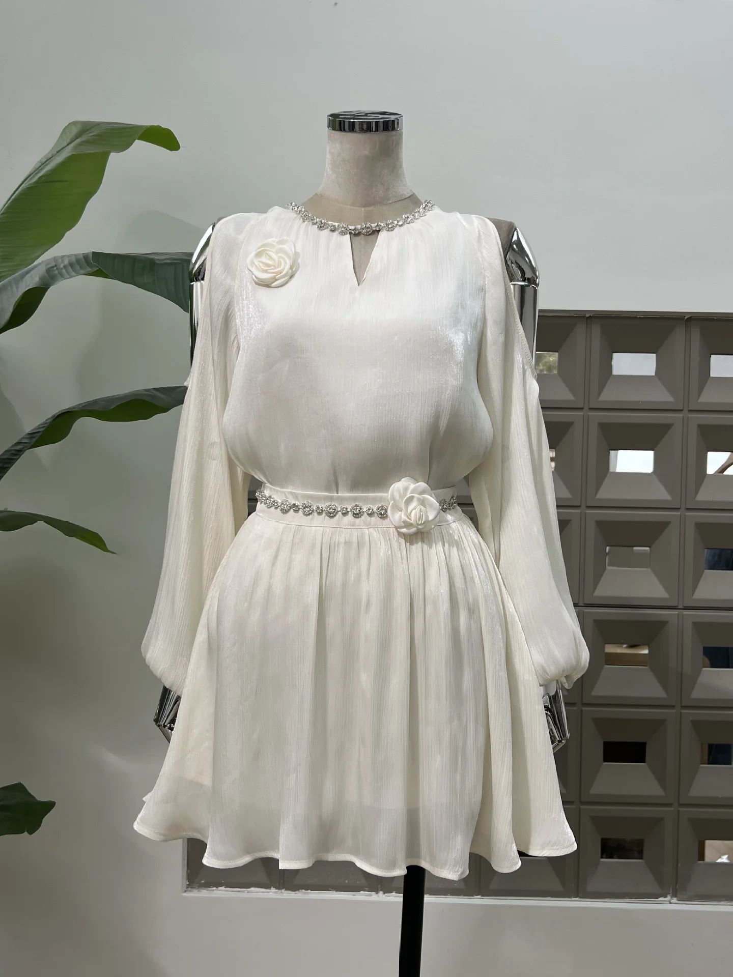 Blouse Off Shoulder - Women Two-Piece Dresses Off-Shoulder Blouse Flower