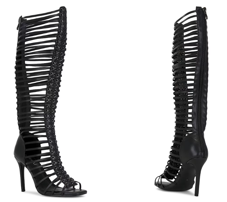 Women Black Caged Strappy Stil - Sandal Strappy Heeled recension och pris