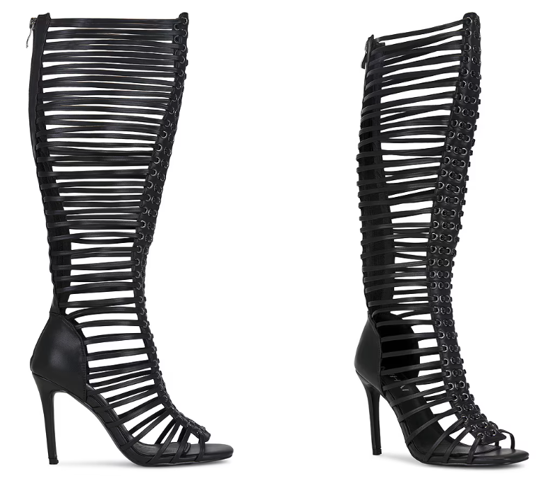 Women Black Caged Strappy Stil - Sandal Strappy Heeled recension och pris