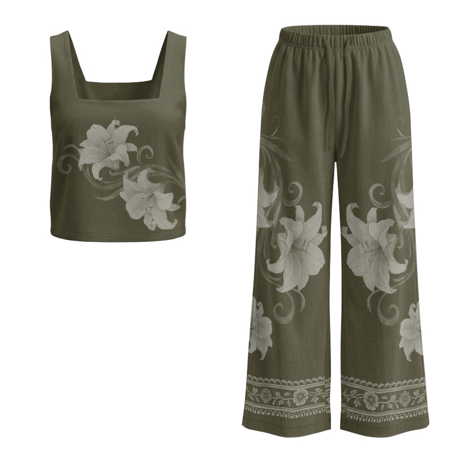 INSTANTARTS Women’s Linen Vest - Linen Pant Wide recension och pris