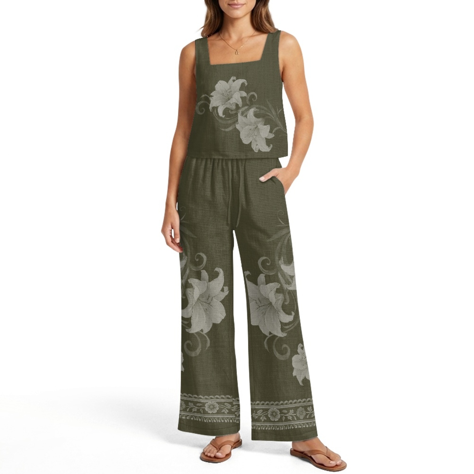 INSTANTARTS Women’s Linen Vest - Linen Pant Wide recension och pris