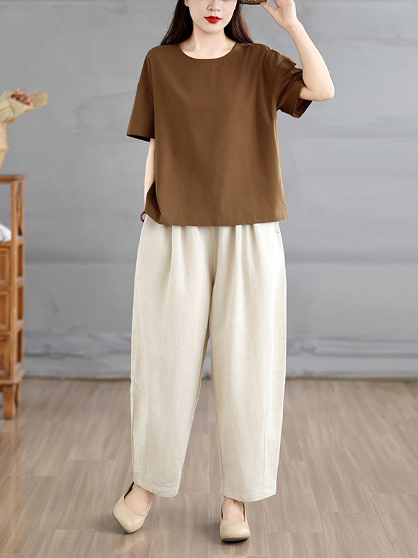 Summer Ethnic Style Women's Lo - Linen Pant Wide recension och pris