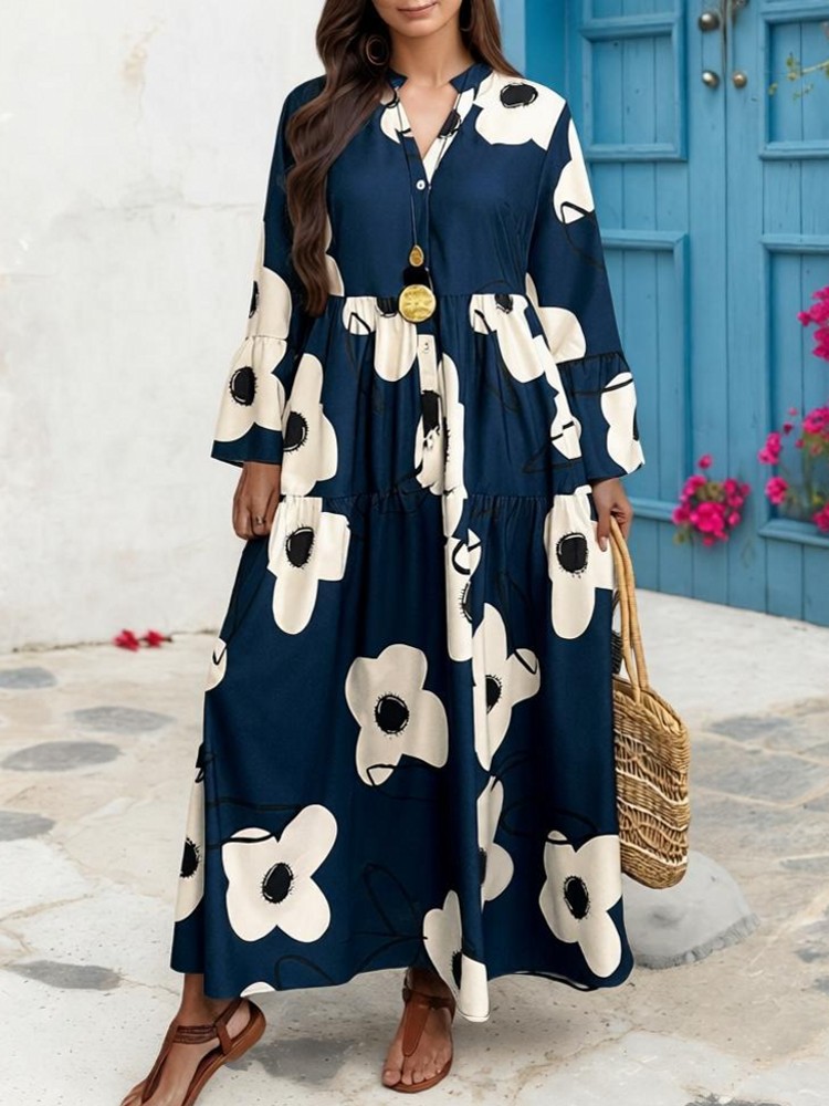 XL-4XL Plus Size Clothes Dress - Midi Skirt Floral recension och pris
