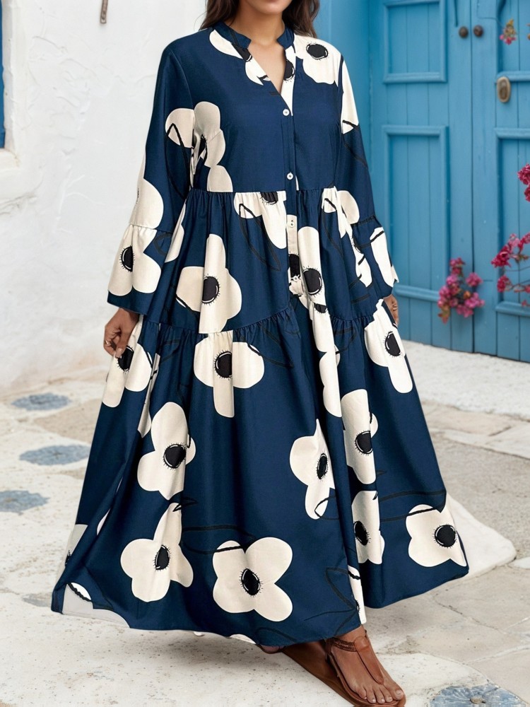 XL-4XL Plus Size Clothes Dress - Midi Skirt Floral recension och pris