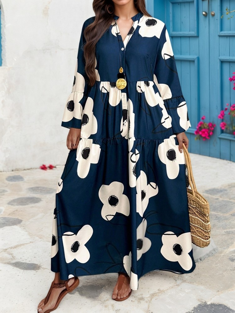 XL-4XL Plus Size Clothes Dress - Midi Skirt Floral recension och pris